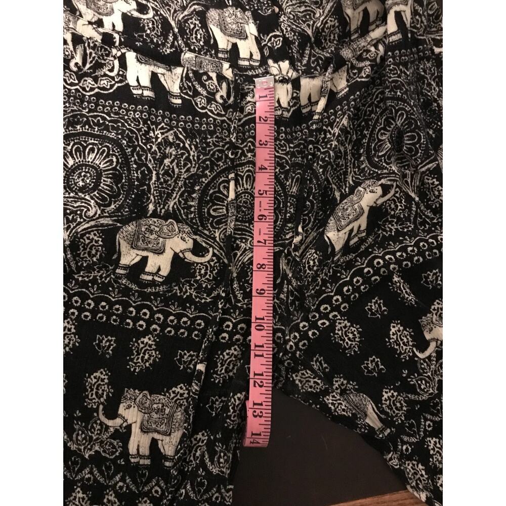 Anthro Lilka Elephant Print Jumpsuit S Jaipur Button Front Boho - Picture 9 of 12